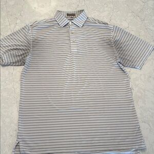 Peter Millar Blue and White Polo Shirt Classic Stripes